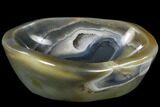 Polished Blue Agate Bowl - Madagascar #117233-1